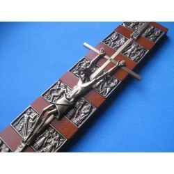 Krzyż droga krzyżowa brąz  32 cm E